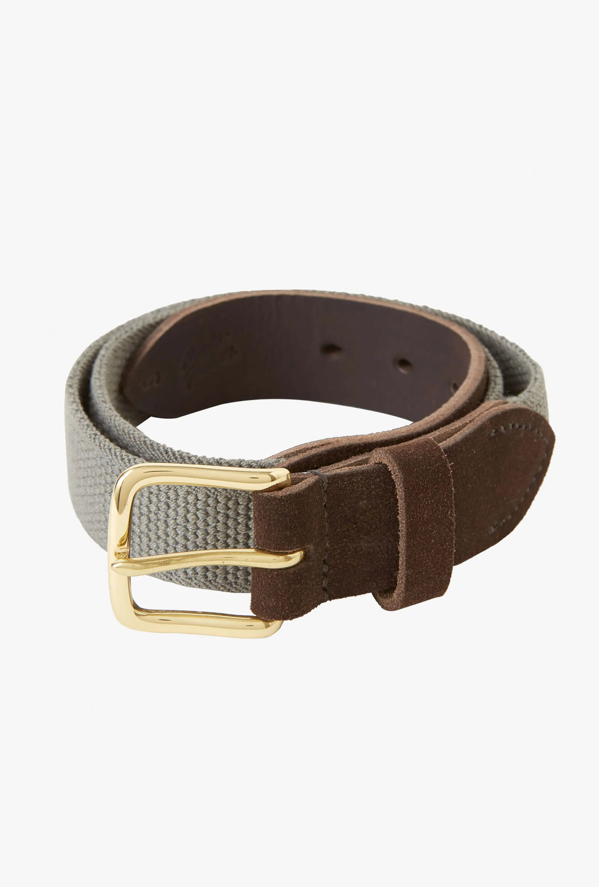 Webbed Belt Canvas Suede Grey