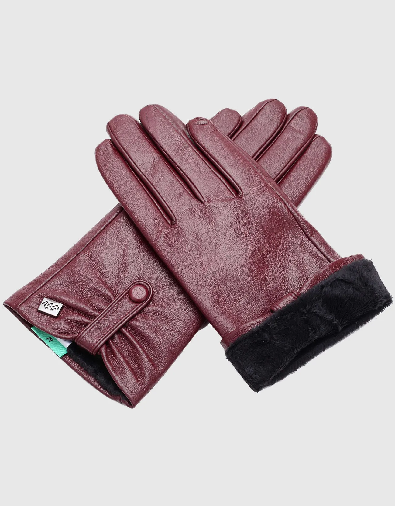 Women's  Compress Snap Touchscreen Sheepskin Glove